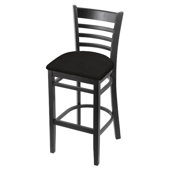 25" Counter Stool, Black Finish, Canter Espresso Seat